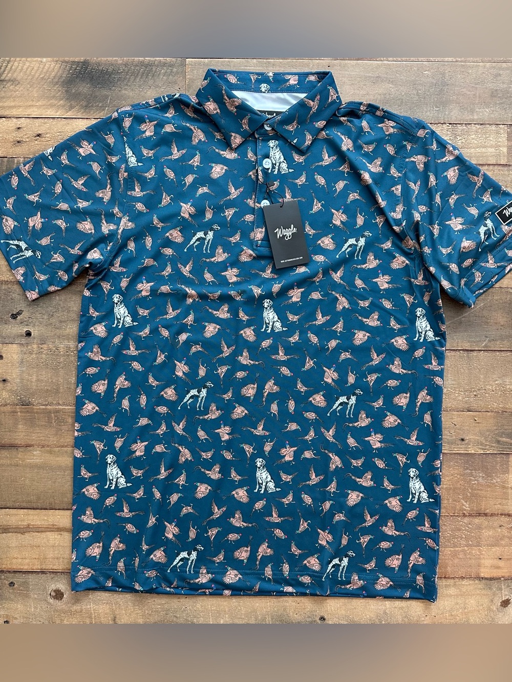 ⭐️NWT Waggle Men’s Polo - Bird Dog Size Medium